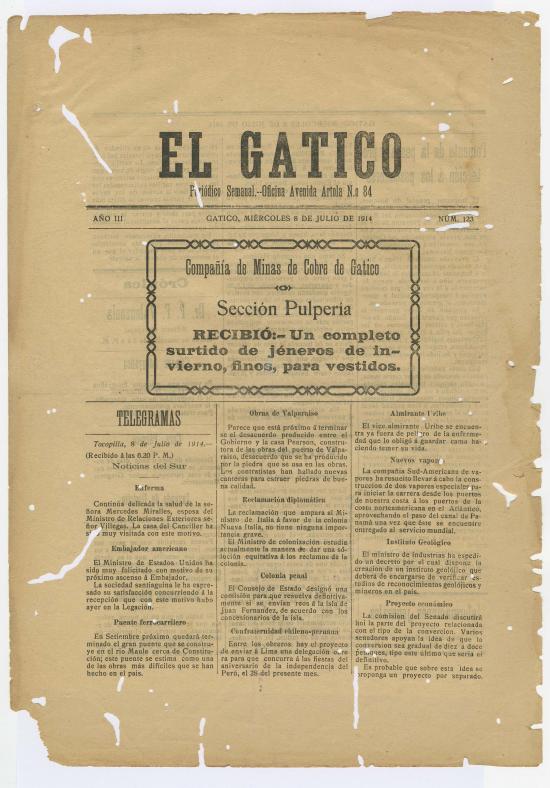 El Gatico, nº 123 (8 de julio de 1914)