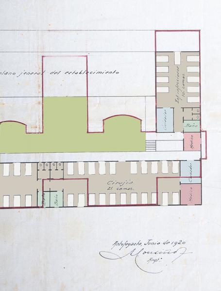Plano original del proyecto de sala para niños (detalle ala izquierda), 1920 Plano original del proyecto de sala para niños (detalle ala izquierda), 1920