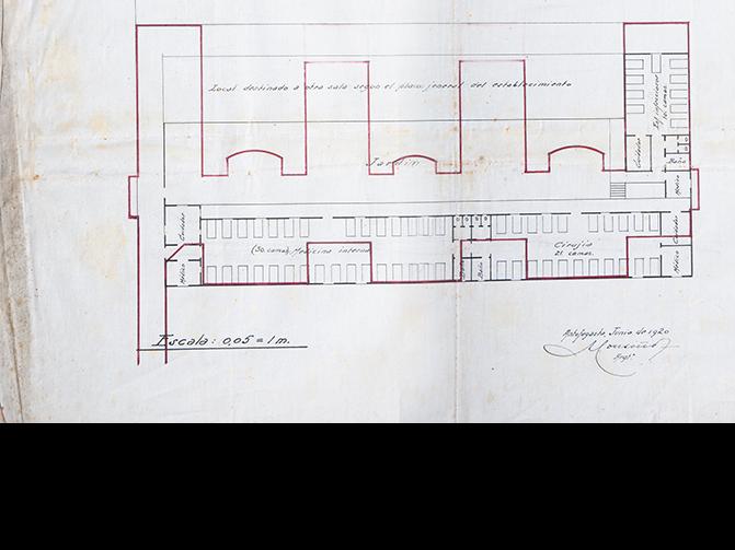 Plano original del proyecto de sala para niños, 1920