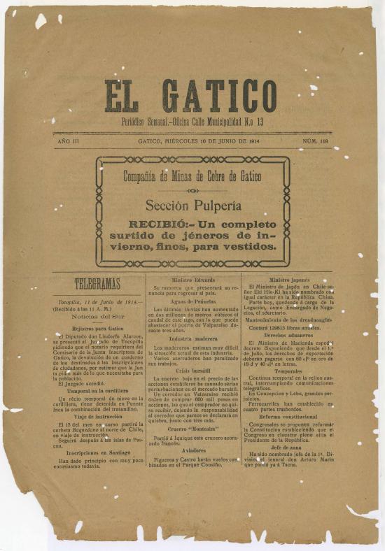 El Gatico, nº 119 (10 de junio de 1914)