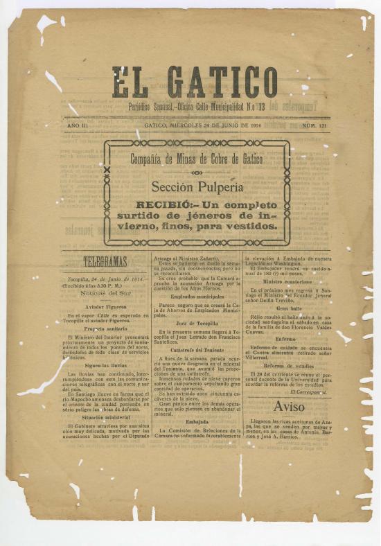 El Gatico, nº 121 (24 de junio de 1914)
