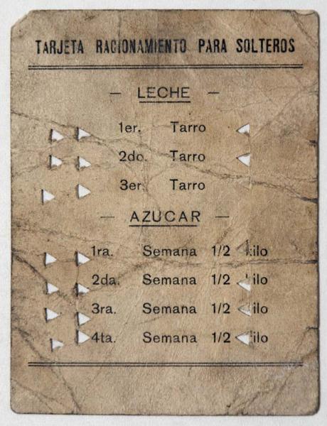 Tarjeta de racionamiento para solteros